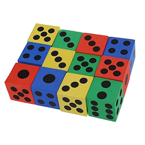 ERINGOGO 12 Stück Teiliges Bunte Schaumstoffwürfel Groß Leichte Zahlenwürfel Spielwürfel für Party Spiele Lernspielzeug Stabil und Tragbar Zufällige Farbe Zufällige Farbe von ERINGOGO