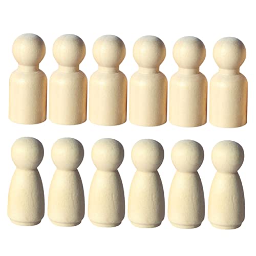 ERINGOGO 12 Stück Teiliges DIY Holzpuppen Mini Holzfiguren für Sandtisch Dekoration Bemalbare Figuren für Bastelspielzeug Kreative Holzmodelle für Puppenhaus und von ERINGOGO