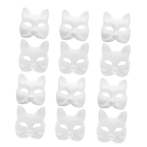ERINGOGO 12 Stück Teiliges DIY Papiermasken Unbemalte Weiße Halbgesichtsmasken aus Papier Sicher und Leicht für Fasching Karneval und Kindergeburtstage ERINGOGO 12 Stück Teiliges DIY Papiermasken Unbemalte Weiße Halbgesichtsmasken aus Papier Sicher und Leicht für Fasching Karneval und Kindergeburtstage von ERINGOGO