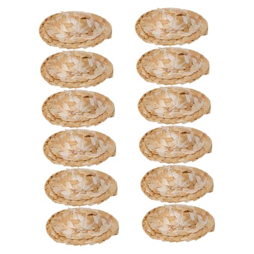 ERINGOGO 12 Stück Teiliges Handgefertigte Mini Strohhüte aus Leichtem Stroh Langlebige Kleine Gewebte Puppenhüte für DIY Bastelprojekte Vielseitige Sommer Accessoires für Puppenhaus und ERINGOGO 12 Stück Teiliges Handgefertigte Mini Strohhüte aus Leichtem Stroh Langlebige Kleine Gewebte Puppenhüte für DIY Bastelprojekte Vielseitige Sommer Accessoires für Puppenhaus und von ERINGOGO