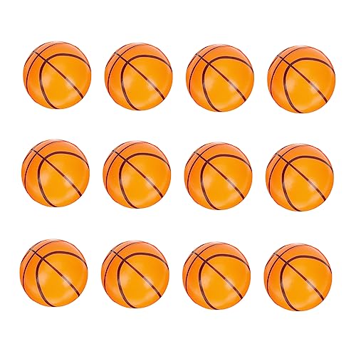ERINGOGO 12 Stück Teiliges Mini Basketball PU Schaumstoffbälle Weiche Quetschspielzeuge zur Stressbewältigung Tragbare Leichte Stress Bälle für Erwachsene von ERINGOGO