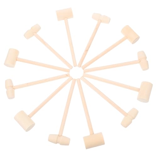 ERINGOGO 12 Stück Teiliges Mini Holzhammer und Kuchenklopfer Robuste Verarbeitung Glatte Oberfläche Multifunktional für Kindergeburtstag Halloween und Lernspiel Formen Je von ERINGOGO