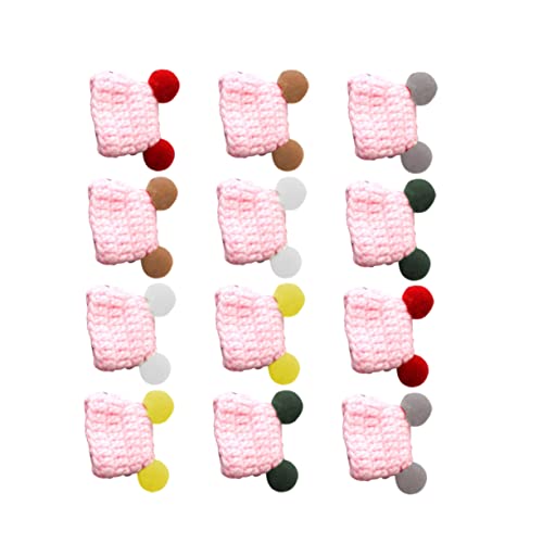 ERINGOGO 12 Stück Teiliges Mini Strickmützen Bunte DIY Puppenhüte aus Garn Handgefertigte Mützen für Bastelprojekte Spielzeugdekorationen für Mädchen und Puppen von ERINGOGO