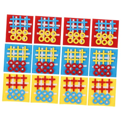 ERINGOGO 12 Stück Teiliges Mini Toe Spielset aus Robustem Filz in Farben Fördert Strategisches und Problemlösung als Partygeschenk und Pädagogisches Brettspiel von ERINGOGO