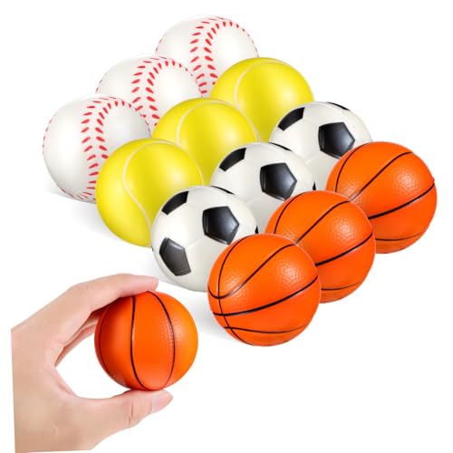 ERINGOGO 12 Stück Teiliges PU Stressball Flexible Sport Motiv Squeeze Bälle in Vier Designs als Partygeschenke Antistressspielzeug für Erwachsene Langlebig und Hautfreundlich ERINGOGO 12 Stück Teiliges PU Stressball Flexible Sport Motiv Squeeze Bälle in Vier Designs als Partygeschenke Antistressspielzeug für Erwachsene Langlebig und Hautfreundlich von ERINGOGO