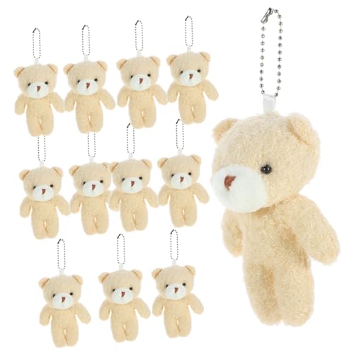 ERINGOGO 12 Stück Teiliges Plüschbär Schlüsselanhänger Weicher Schlüsselanhänger Realistische Kleine Bärenpuppe Dekoanhänger für Rucksack und DIY Zubehör von ERINGOGO