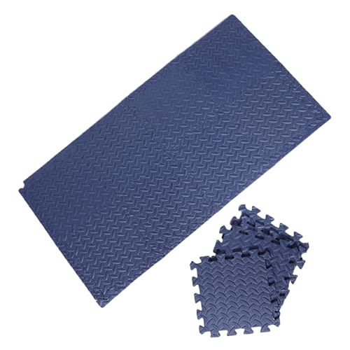 ERINGOGO 12 Stück Teiliges Puzzle Bodenmatten Dicke Schadstofffreie Schaumstoff Fliesen rutschfeste Spielmatte Flexibel Zusammensetzbar Dunkelblaue Bodenschutzmatten für Kinderzimmer und von ERINGOGO