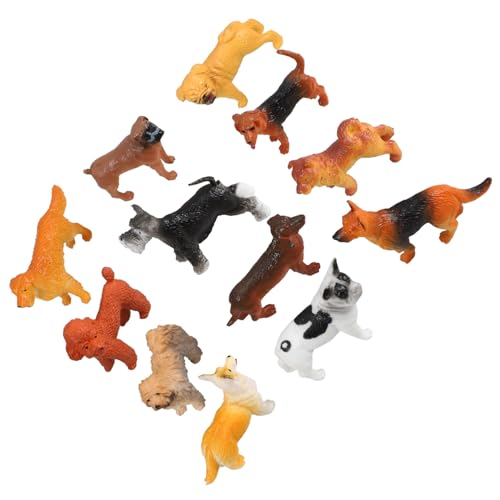 ERINGOGO 12 Stück Teiliges Set Realistische Mini Hund Figuren Miniatur Hund Set für Dekoration und Lernen für Hundeliebhaber von ERINGOGO