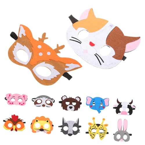 ERINGOGO 12 Stück Teiliges Tierfilzmasken Leichte Wiederverwendbare Faschings und Halloween Masken für Karneval Kostüm und Bühnenauftritte Bequeme Passform Lustige Cosplay Gesichtsmasken ERINGOGO 12 Stück Teiliges Tierfilzmasken Leichte Wiederverwendbare Faschings und Halloween Masken für Karneval Kostüm und Bühnenauftritte Bequeme Passform Lustige Cosplay Gesichtsmasken von ERINGOGO