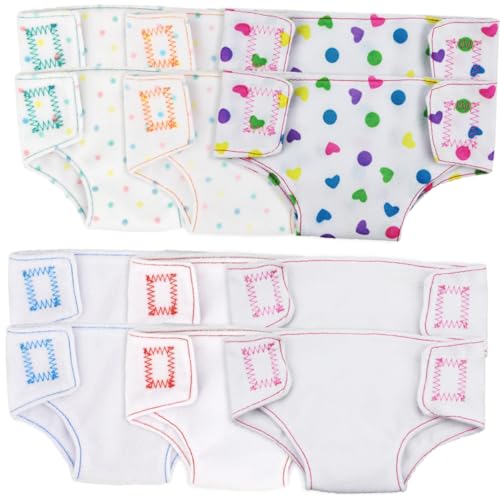 ERINGOGO 12 Stück Teiliges Waschbare Puppenwindeln aus Hochwertiger Gestrickter Wiederverwendbare Puppenunterwäsche Puppenzubehör für Puppen Fördert Kreativität und Spielerisches Lernen ERINGOGO 12 Stück Teiliges Waschbare Puppenwindeln aus Hochwertiger Gestrickter Wiederverwendbare Puppenunterwäsche Puppenzubehör für Puppen Fördert Kreativität und Spielerisches Lernen von ERINGOGO