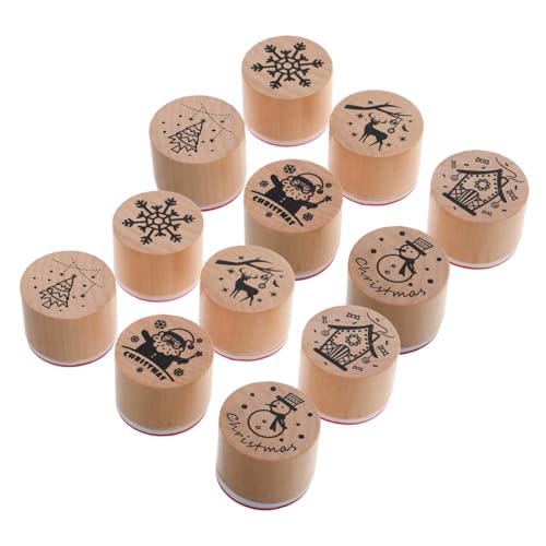 ERINGOGO 12 Stück Teiliges Weihnachtsstempel Holz Kreative Motive Santa Schneeflocke Hirsch zum Basteln von Karten und Weihnachtsdeko Sicher und Langlebig für DIY-weihnachtsprojekte ERINGOGO 12 Stück Teiliges Weihnachtsstempel Holz Kreative Motive Santa Schneeflocke Hirsch zum Basteln von Karten und Weihnachtsdeko Sicher und Langlebig für DIY-weihnachtsprojekte von ERINGOGO
