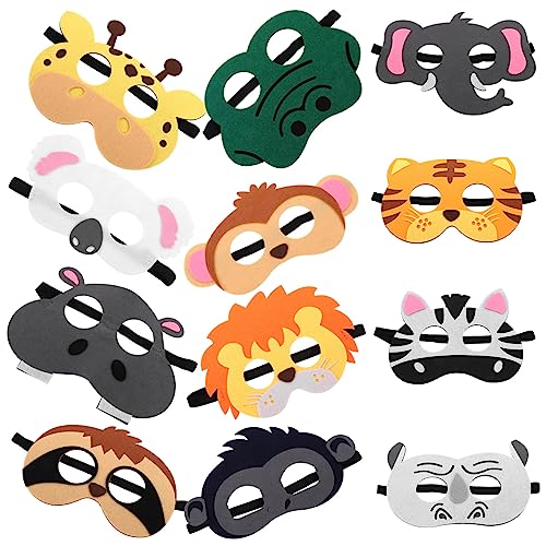 ERINGOGO 12 Stück Tier Masken für Lustige Cartoon Veloursmasken für Halloween und Kostümpartys für Karneval und Kreative Verkleidungen von ERINGOGO