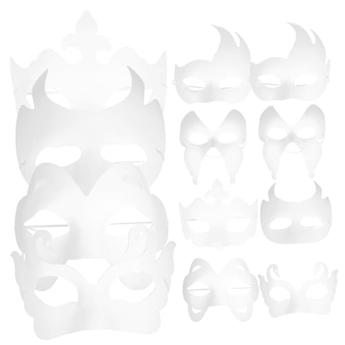 ERINGOGO 12stücke Papiermasken Zum Bemalen Unbemalte Masken Für Karneval Halloween Und Cosplay Kreative Bastelmasken Für Erwachsene Und Sicheres Papiermaterial Für Partys Und von ERINGOGO