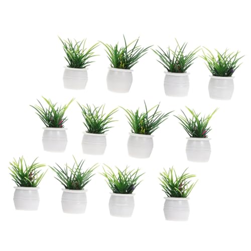 ERINGOGO Lebendige Mini-Bonsai 12 Stück Miniatur-topfpflanzen Für Puppenhaus Hausdekor Realistisches Garten-landschaftsornament von ERINGOGO