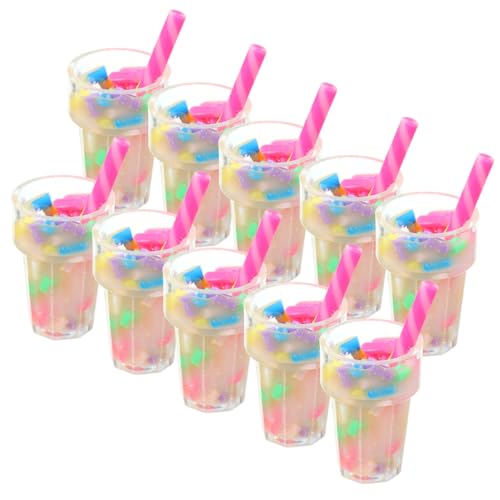 ERINGOGO 12 Stücke Puppe Milch Tee Puppen Miniatur Milch Tee Harz Mini Trinken Ornament von ERINGOGO