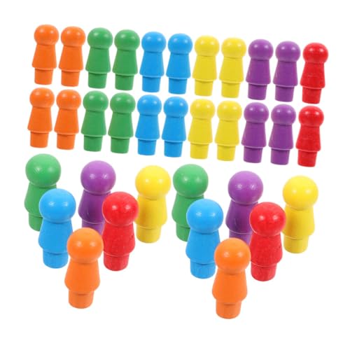 ERINGOGO 120 Stück Teiliges Bunte Holzspielsteine Spielfiguren für Brettspiele Wie Chinesisches Dame Spiel mit Farben Je Farbenfrohe Niedliche Holzfiguren als Ersatz und Marker von ERINGOGO