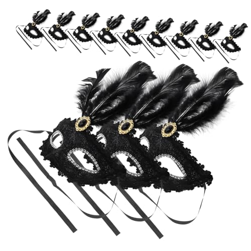 ERINGOGO 12 Stücke Karneval Plume Für Maskerade Einzigartige Halb-kostüme Frauen Party Maske Decor Halloween Maskerade von ERINGOGO