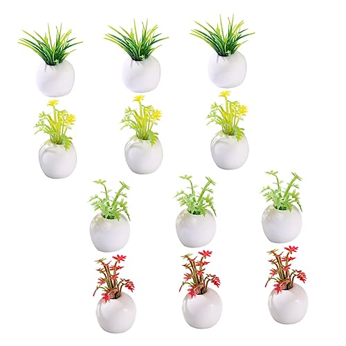 ERINGOGO 12 Stück Künstliche Miniatur-topfpflanzen Miniatur-Bonsai-vasen-Ornamente Miniatur-landschaftsdekor Für Zuhause Und Puppenhaus von ERINGOGO