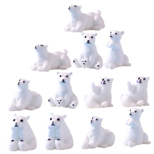 ERINGOGO 12Stücke Mini Bärenfiguren Aus Harz Bärenornamente Für DIY Bastelprojekte Und Dekoration Im Miniaturgarten Weihnachtsdeko Und Puppenhaus Zubehör von ERINGOGO