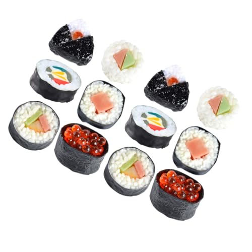 ERINGOGO 12stücke Teiliges Realistische Sushi Spielzeug Und Lebensmittelmodelle Für Kreative Fotografie Und Puppenhaus-Dekoration Sushi Reisbällchen Und Mehr von ERINGOGO