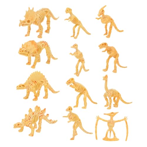 ERINGOGO 12Stücke Teiliges Dinosaurier Skelettmodell Spielzeugset Realistische Nachbildung für Kognitives Lernspielzeug zur des Interesses an Dinosauriern von ERINGOGO