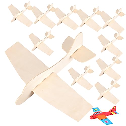 ERINGOGO 12Stücke Teiliges Holzflugzeugmodell Bastelset für Jungen und DIY Montageflugzeuge Kreativität und Praktischen Fähigkeiten für Unterricht Partys von ERINGOGO
