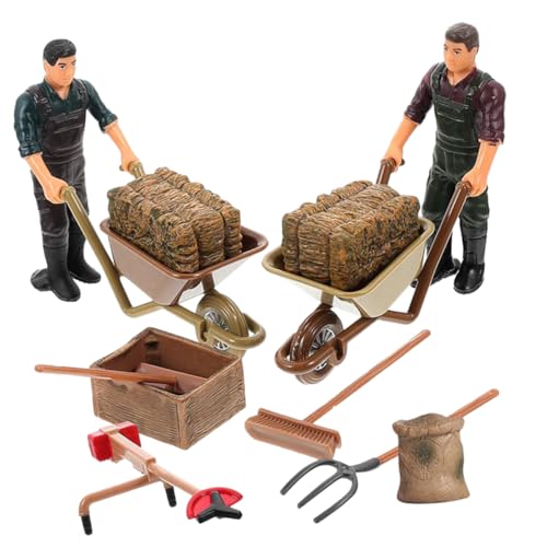 ERINGOGO 12Stücke Teiliges Miniaturfiguren und Farmzubehör Realistische Spielzeugfiguren für Mini Fotografie und Bastelprojekte Geschenkidee für Feste von ERINGOGO