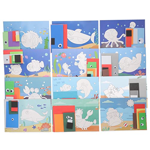 ERINGOGO 12Stücke Tierpuzzle Aufkleber für Teiliges DIY Bastelspielzeug für Kreative Gestaltung für Kognitive Entwicklung und Feinmotorik für Jungen ERINGOGO 12Stücke Tierpuzzle Aufkleber für Teiliges DIY Bastelspielzeug für Kreative Gestaltung für Kognitive Entwicklung und Feinmotorik für Jungen von ERINGOGO
