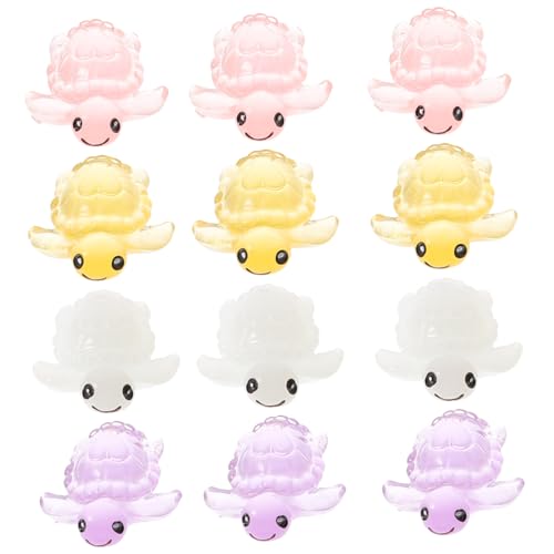 ERINGOGO 12stücke Leuchtende Mini Schildkröten Figuren Glow in The Dark Dekoration Für Aquarien Tisch Garten Resin Material Klein Nachtlicht Schildkröten Ornamente von ERINGOGO