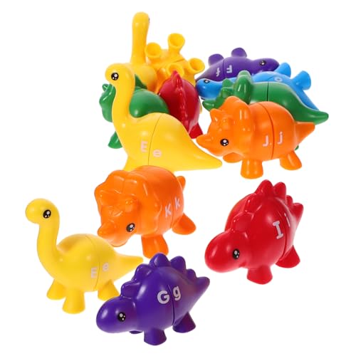 ERINGOGO 13 Stück Teiliges Dinosaurier Lernspielzeug aus Pädagogisches Alphabet Matching Spiel für Kleinkinder Langlebig Farbenfroh Fördert Farb und Formerkennung für Jungen und Mädchen von ERINGOGO