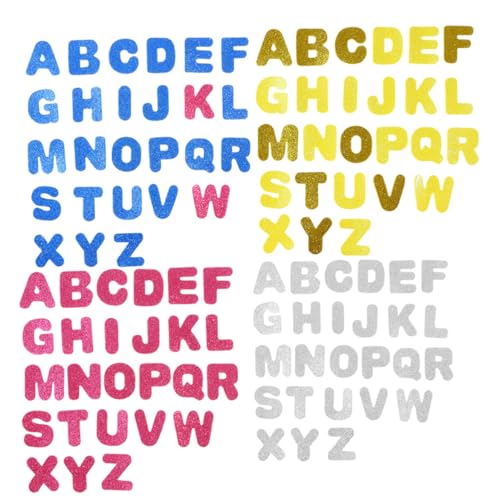 ERINGOGO 130 Stück Teiliges Glitzernde Buchstaben Sticker Selbstklebend aus Bunter Nicht Gewebter Eva Folie DIY Bastelaufkleber für Kreative Dekoration für Scrapbooks Karten und von ERINGOGO