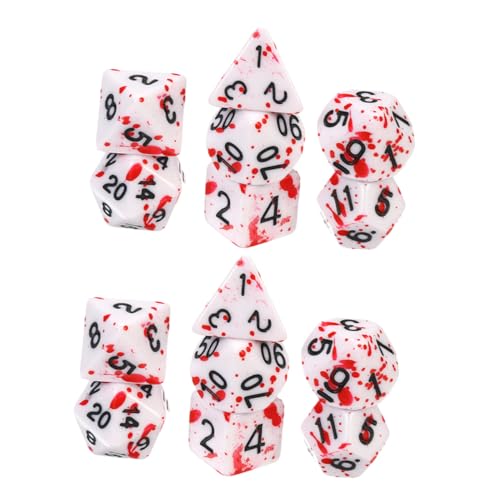 ERINGOGO 14 Stück Teiliges Acryl Würfel für Halloween Party Unregelmäßige Form Leicht und Tragbar Vielseitig für Brettspiele Cosplay und Partyzubehör Dekorativ und Langlebig Geeignet für von ERINGOGO