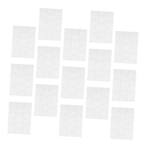 ERINGOGO 15 Blatt Teiliges Blanko Puzzle aus Stabilem Papier DIY Bastelset für Leere Puzzleteile zum Bemalen und Gestalten Kreatives Malspielzeug Fantasie und Ausdruck von ERINGOGO