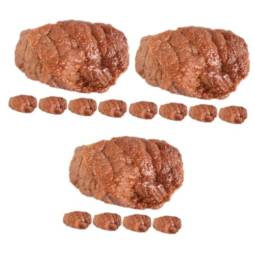 ERINGOGO 15 STK Beef-Nugget-Modell Spielzeuge Küchendekor Gefälschtes Essen Gefälschte Lebensmittel Realistisch Lebensechtes Lebensmittelmodell Food-Modell Fleisch PVC Plastikfälschung von ERINGOGO