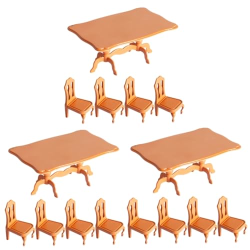 ERINGOGO 15 STK Kombinierter Esstisch und Stuhl Puppenmöbel Wassertischspielzeug puppenstubenmöbel Dollhouse Furniture Modelle Spielzeuge Mini-Tischstühle Miniaturmöbel aus Kunststoff von ERINGOGO