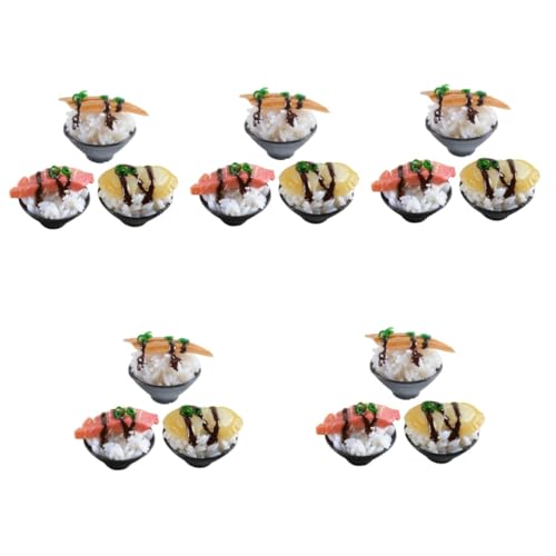 ERINGOGO 15 STK Sushi-Simulation Spielzeuge Kinderspielzeug Küchenessen Spielen Spielküchenzubehör Foto-Requisite Lebensmittel Modell Sushi-Reis vorgeben gefälschtes Essen PVC von ERINGOGO