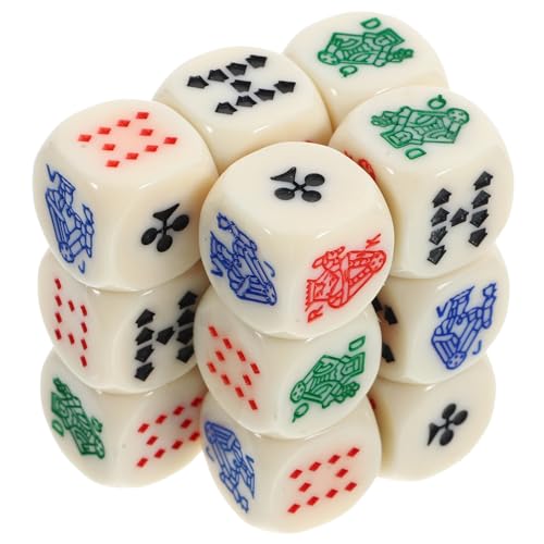 ERINGOGO 15 Stück Elfenbeinwürfel Spiele für Geburtstagsfeiern Lustige Spielwürfel Würfel mit abgerundeten Ecken Brettspiele Würfel Partyzubehör Zieh mit klarer Tasche Briefzucht Acryl von ERINGOGO