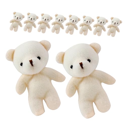 ERINGOGO 15 Stück Mini-Bär kuschelig cutermesserser weihanchten Weihnachten abschluss Toy Bärenanhänger tragbare Bärenfiguren Bärenpuppe mini PP Baumwolle Beige von ERINGOGO