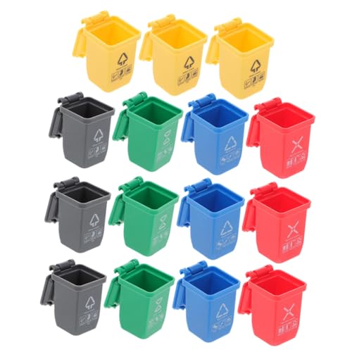 ERINGOGO 15 Stück Miniatur Puppe Kleiner Mülleimer Müll Und Recyclingeimer Miniatur Mülleimer Modell Mülleimer Küche Kleiner Mülleimer Desktop Mülleimer Mülleimer Puppen von ERINGOGO