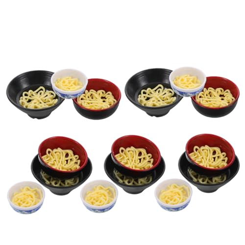 ERINGOGO 15 Stück Ramen-schüssel- Prop Essen Sie Küchenfutter Essensrequisiten Ramenschale Süß Künstliches Essen Ramen- Schüssel Mit Ramen-Nudeln Plastik von ERINGOGO