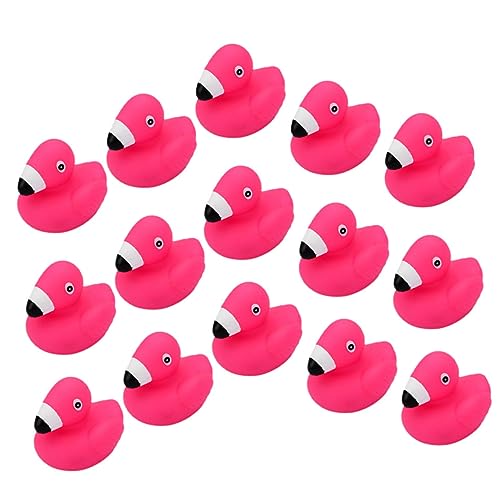 ERINGOGO 15 Stück Teiliges Flamingo Badespielzeug aus Sicherem Vinyl Kleine Quietschspielzeuge für Kleinkinder Handliche Badetiere Kreativität und Koordination Beim Duschen und Baden von ERINGOGO