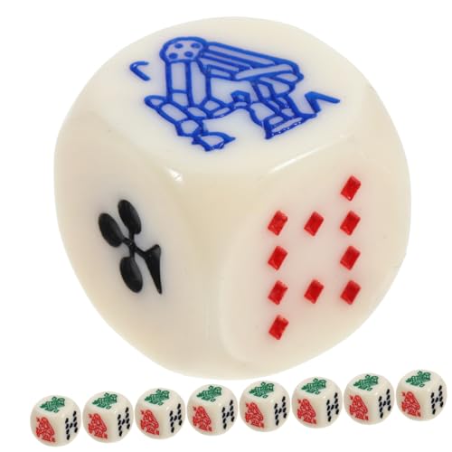 ERINGOGO 15 Stück Teiliges Pokerwürfelset aus Verschleißfestem Leichtem Material Ivoryfarbene Würfel mit Abgerundeten Ecken für Poker Kartenspiele Party Barzubehör Tragbar und Langlebig von ERINGOGO