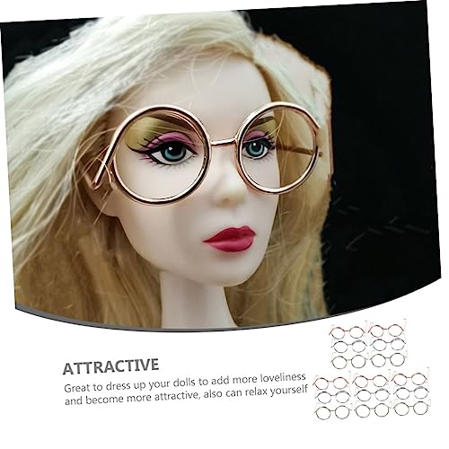 ERINGOGO 15 Stück Teiliges Puppenbrillen Metall Drahtfassung Mini Brillen für Puppen Kostüm Zubehör DIY Basteln für Rosa Gold Silber Goldfarben von ERINGOGO