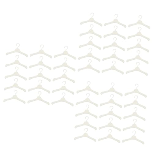 ERINGOGO 150 STK Puppenaufhänger Kleiderschrank Puppenhaus-aufhänger Miniatur-kleiderbügel Amerikanische Puppen Mini-puppenhaus 18-Zoll-Puppe Weiß Hölzern Plastik Hängestange Baby von ERINGOGO