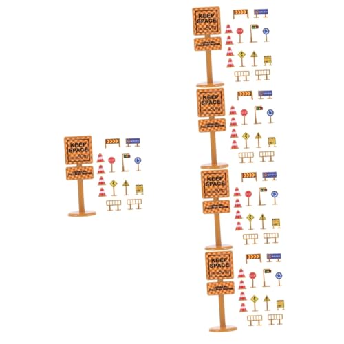 ERINGOGO 150 STK Verkehrszeichenmodell Ampelspielzeug Gebäude Bausteine Verkehrsspielset für Kinder Verkehrszeichen-Spielzeug Miniatur Karte Markierungslicht Verkehrskegel Mikroszene Blöcke von ERINGOGO