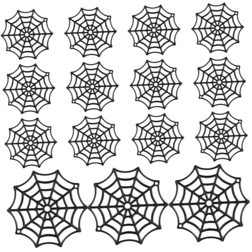 ERINGOGO 150 Stück Teiliges Schwarzes Kunststoff-Spinnennetz Halloween Dekoration Langlebig und Robust Vielseitig für Party Innenbereich und Gruselige Halloween Atmosphäre von ERINGOGO
