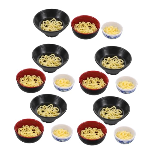 ERINGOGO 15Pcs Niedliche Ramen Schüssel Set Dollhouse Food Realistic Noodle Bowl Miniatur Food Toys Simulation Lebensmittel Display Trep Play Requisite von ERINGOGO