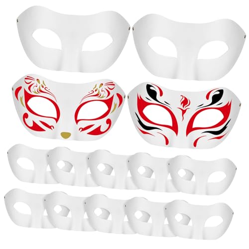 ERINGOGO 15Stücke DIY Papiermasken Weiße Unbemalte Masken Für Basteln Und Gestalten Für Halloween Karneval Cosplay Und Kreative Partys von ERINGOGO