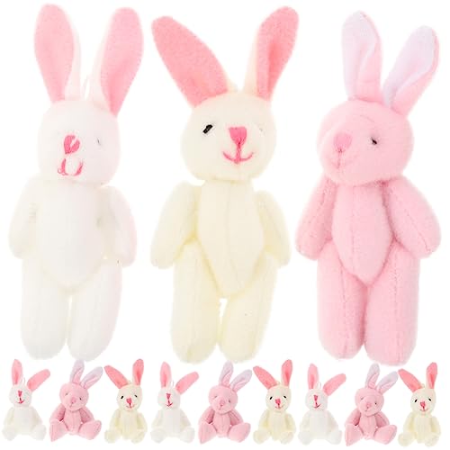 ERINGOGO 15Stücke Kleine Kaninchen Plüschanhänger Süße Stofftiere Für Dekorationen Und Ostern Geburtstagsfeiern Und Hochzeiten von ERINGOGO