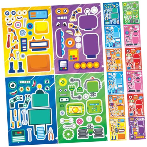 ERINGOGO 16 Blätter DIY -roboteraufkleber Roboter -belohnungsaufkleber Roboterparty Gunst ERINGOGO 16 Blätter DIY -roboteraufkleber Roboter -belohnungsaufkleber Roboterparty Gunst von ERINGOGO